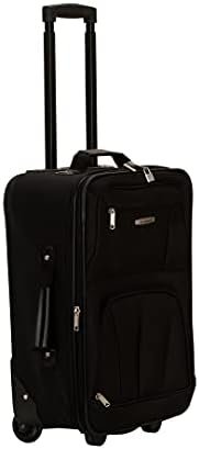 Rockland Vara Softside 3-Piece Upright Luggage Set,Expandable, Black, (20/22/28) - Image 2