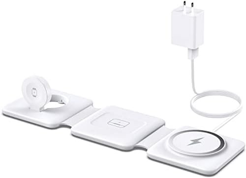 Charging Station for Apple Multiple Devices - 3 in 1 Foldable Magnetic Wireless Charger Dock - Travel Charging Pad for iPhone 15 14 13 12 Pro Max Plus Watch & Airpods - Image 7