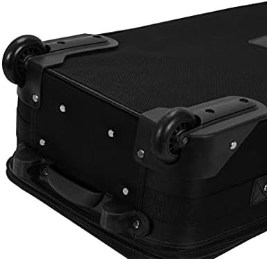Rockland Vara Softside 3-Piece Upright Luggage Set,Expandable, Black, (20/22/28) - Image 4