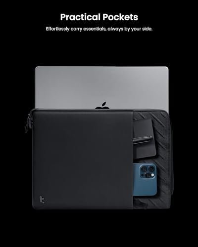 tomtoc Voyage-A10 Slim Laptop Sleeve for 16-inch MacBook Pro M3/M2/M1 Pro/Max A2991 A2780 A2485, Water-Resistant Protective Laptop Case for 15-inch MacBook Air M3/A3114, M2/A2941, Minimalist Design - Image 4