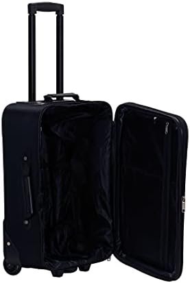 Rockland Vara Softside 3-Piece Upright Luggage Set,Expandable, Black, (20/22/28) - Image 5