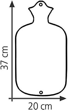 Classic Rubber Hot Water Bottle with Hanging Hole, Holds 2 Liters, Red - Image 2