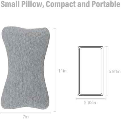 vocheer Small Pillows for Sleeping, 11"x7" Mini Travel Pillow, Tiny Pillows for Neck, Wrist, Lumbar and Knee, Pets Pillow, Cotton, Machine Washable,Light Grey-1PC - Image 7