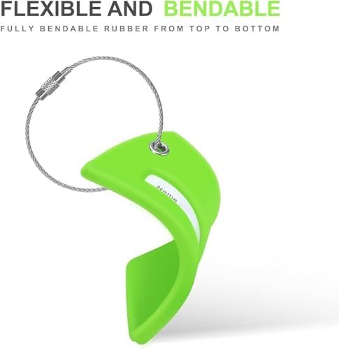 Gostwo 2 Pack Silicone Luggage Tags for Suitcases, 26 Initial Letter Baggage Labels Handbag School Bag Suitcase Instrument Tag with Stainless Steel Loop(Green)(Letter R) - Image 4