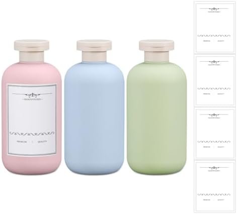 Travel Shampoo Bottle, Empty Plastic Squeeze Bottles 10oz with Flip Cap, Lotion Container for Toiletries