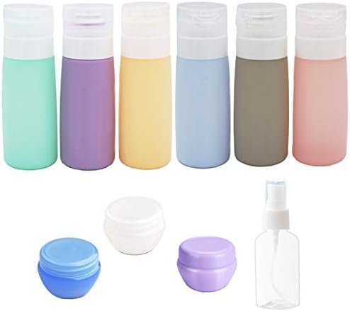 10Pack Leakproof Silicone Travel Bottles,TSA-Approved Travel Toiletry Bottles for Shampoo Lotion Body Wash-Essential Travel Accessories, Travel Sized Containers for Toiletries