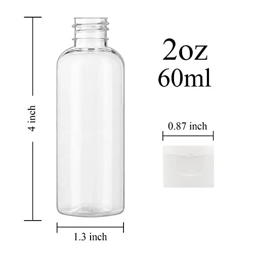 2 Oz Plastic Containers with Lids, Clear Travel Bottles for Toiletries Shampoo Refillable Travel Containers - Set of 25 - Image 2