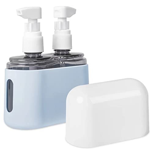 Travel bottles for Toiletries, TSA Approved Travel Containers, Refillable, Portable, Spray Bottles and Pump Bottles with Labels for Creams, Perfumes and Shampoos (Blue)