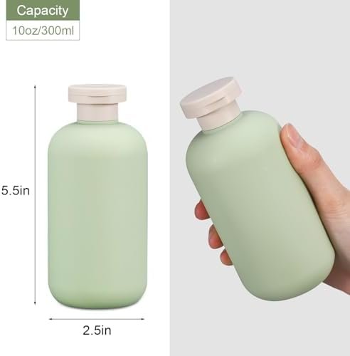 Travel Shampoo Bottle, Empty Plastic Squeeze Bottles 10oz with Flip Cap, Lotion Container for Toiletries - Image 3