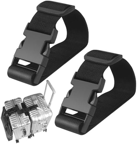 2PCS Add a Bag Luggage Straps for Suitcase, Adjustable Suitcase Strap, Travel Accessories Travel Attachment for Connecting Two Suitcases or Smaller Packages Together -Black