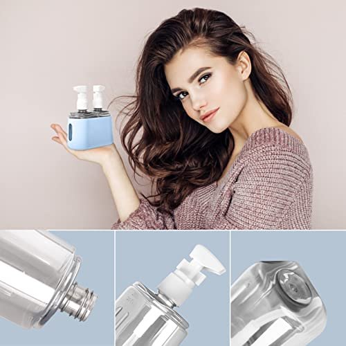Travel bottles for Toiletries, TSA Approved Travel Containers, Refillable, Portable, Spray Bottles and Pump Bottles with Labels for Creams, Perfumes and Shampoos (Blue) - Image 4