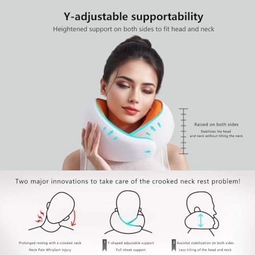 Travel Neck Pillow, Memory Foam Ergonomic Neck Pillow for Travel.Neck Support Travel Pillow for Airplane/Car Trips. Lightweight Design for Neck Pain Relief. Plane Pillow. Neck Travel Pillow - Image 8
