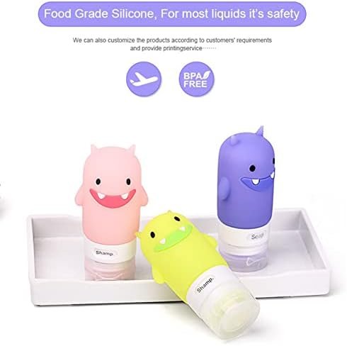 Travel Bottles Set for Liquids, TSA Approved Leak Proof Silicone Cosmetic Travel Containers, for Shampoo, Conditioner, Lotion, Toiletries 2OZ (Monster) - Image 6
