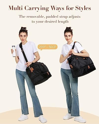 Missnine Expandable Weekender Bag for Women,Travel Duffel Bag 50L Carry on Overnight Bag with Shoes Compartment Gym Bag - Image 5
