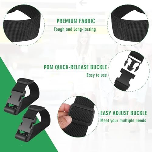 2PCS Add a Bag Luggage Straps for Suitcase, Adjustable Suitcase Strap, Travel Accessories Travel Attachment for Connecting Two Suitcases or Smaller Packages Together -Black - Image 2