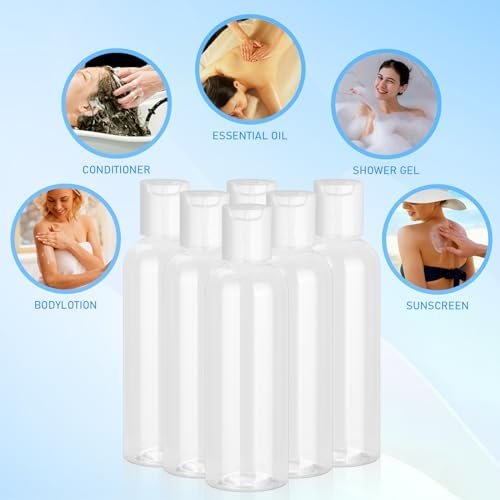 Travel Bottles for Toiletries-6 Pack 3.4oz TSA Approved Travel Size Containers Leak Proof Travel Shampoo Bottles Squeezable Empty Plastic Toiletry Bottles Small Travel Essentials(Clear) - Image 3