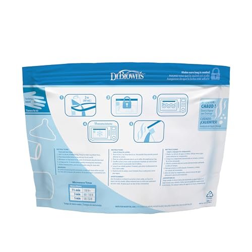 Dr. Brown's Microwave Steam Sterilizer Bags for Baby Bottles, Pacifiers, Pump Parts and Accessories, Travel Baby Bottle Sterilizer, 30 Uses per Bag, 5-Pack - Image 10