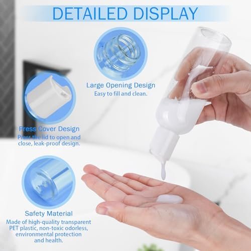 Travel Bottles for Toiletries-6 Pack 3.4oz TSA Approved Travel Size Containers Leak Proof Travel Shampoo Bottles Squeezable Empty Plastic Toiletry Bottles Small Travel Essentials(Clear) - Image 2