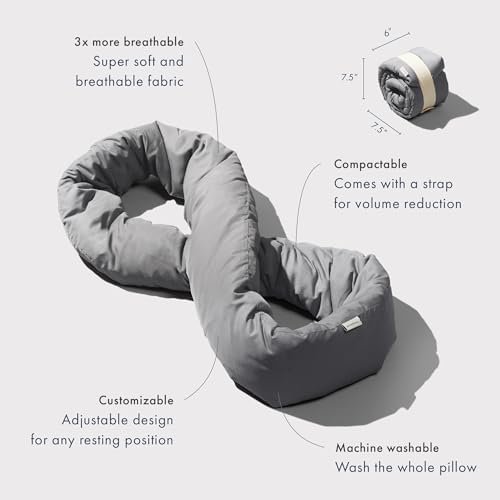 Infinity Pillow - Travel Neck Pillow - Versatile Soft 360 Support Scarf - Machine Washable - Home Travel Flight Road Trips (Grey) - Image 3