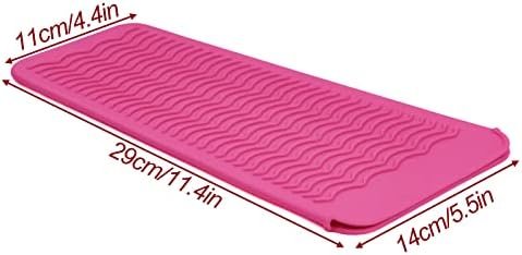 1Pack Silicone Heat Resistant Mat Pouch for Hair Straightener, Curling Iron, Flat Iron and Hot Hair Tools Pink - Image 3