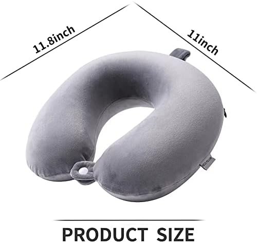 Travel Pillow, Memory Foam Neck Pillow- Head Neck Support Airplane Pillow for Traveling, Car, Home, Office,Super Lightweight Portable Headrest (Gray) - Image 4