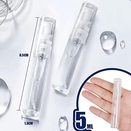 Fandamei Mini Spray Bottle, 10 Pack 5ml Mini Plastic Spray Bottle Empty, Fine Mist Refillable Mini Perfume Bottle, Perfume Atomizer, Small Sample Containers, Plastic Portable Travel Bottle, Clear - Image 2