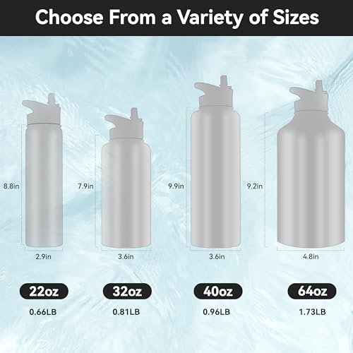 HASLE OUTFITTERS Insulated Water Bottle 22 oz Double Wall Stainless Steel Water Bottle Wide Mouth with Straw Lid & Spout Lid Keeps Cold or Hot(Black,1) - Image 3