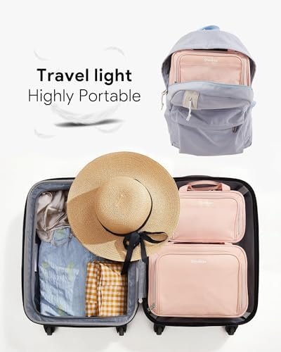 OlarHike Travel Toiletry Hanging Bag Waterproof Bags, Makeup bag, Toiletries, Jewelry, Travel Essentials 3 in 1 Packing Organizers, Cosmetic Travel-Sized Container, Medium Capacity for Women pink - Image 6