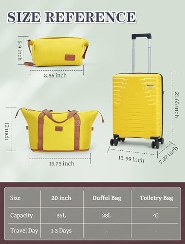 Carry On Luggage 22x14x9 Airline Approved, 20 Inch Carry on Suitcases with Wheels, PP Lightweight Carry-on Luggage, Suitcase with Wheels and TSA Lock - Image 7