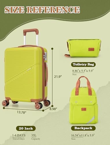 Carry On Luggage 22x14x9 Airline Approved, 20 Inch Carry on Suitcases with Wheels, ABS Lightweight Carry-on Luggage, Travel Suitcase Set with Wheels and TSA Lock - Image 5