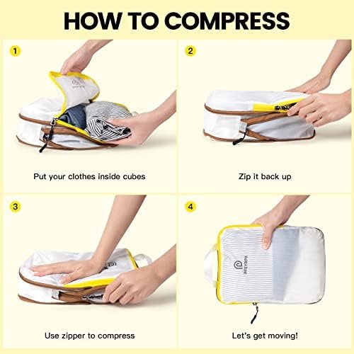 Lightweight Compression Packing Cubes for Suitcases, Compressible Expandable Travel Packing Organizer with Clear Toiletries and Backpack Bag, Travel Essentials for Carry on Luggage 7 Set - Image 2