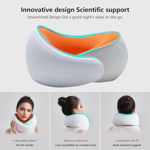 Travel Neck Pillow, Memory Foam Ergonomic Neck Pillow for Travel.Neck Support Travel Pillow for Airplane/Car Trips. Lightweight Design for Neck Pain Relief. Plane Pillow. Neck Travel Pillow - Image 9