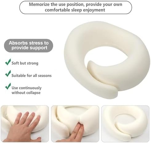 Travel Neck Pillows for Airplanes 2024 New Travel Pillow Neck Travel Pillow Memory Foam Airplane Pillow Soft Airplane Neck Pillow(Dark Grey) - Image 5