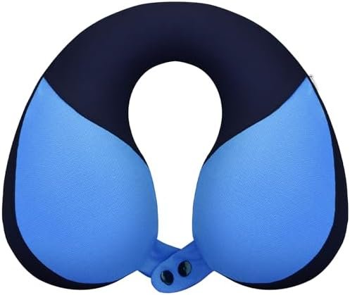 COOLBEBE Kids Chin Supporting Travel Neck Pillow,Softly Double Support Neck Pillow for Car & Airplane, Traveling Gifts for Toddler & Children(1, Haze Blue)