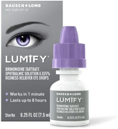 LUMIFY Redness Reliever Eye Drops, For Whiter & Brighter Looking Eyes, 0.25 Fl Oz (7.5 mL)