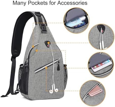 MOSISO Sling Backpack, Multipurpose Crossbody Shoulder Bag Travel Hiking Daypack - Image 2