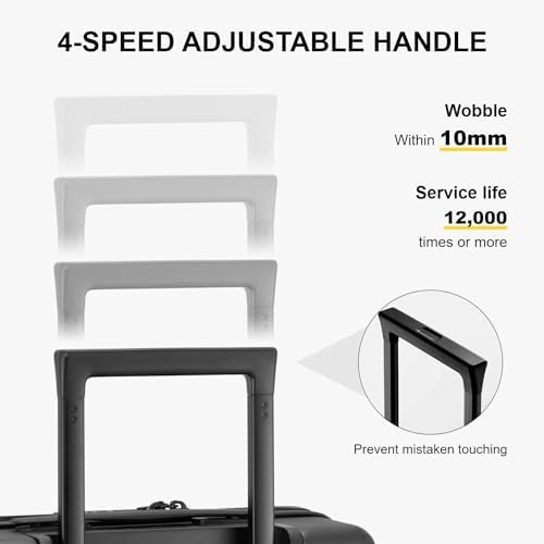 LEVEL8 Rolling Carry on Luggage Airline Approved, Carry on Suitcases with Wheels, Lightweight Luminous Textured Luggage for Men Women, Tsa Approved, 20-Inch Carry-On, Dark Grey - Image 6
