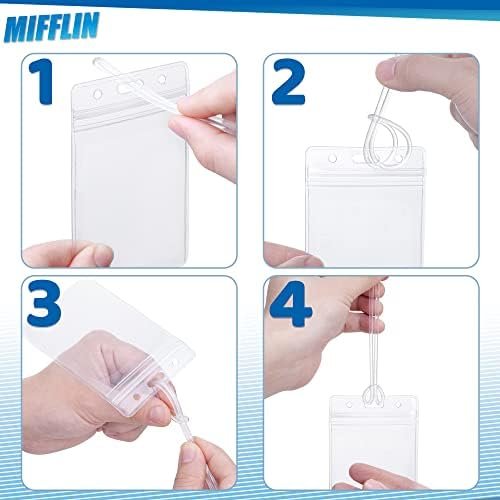 Mifflin-USA Luggage Tags with Transparent Loops (Clear, 10 Pack), Waterproof Travel Bag Identifiers with Straps, Resealable Suitcase Tag Holders - Image 4