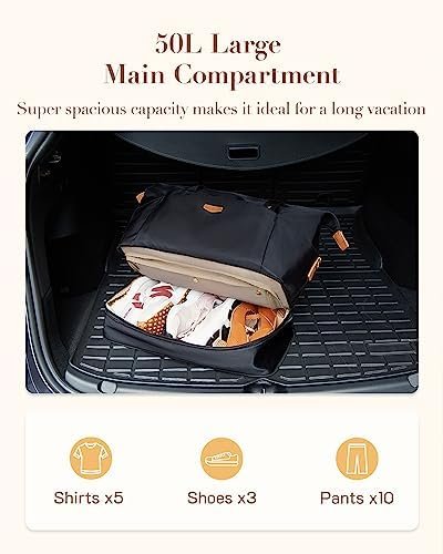 Missnine Expandable Weekender Bag for Women,Travel Duffel Bag 50L Carry on Overnight Bag with Shoes Compartment Gym Bag - Image 6