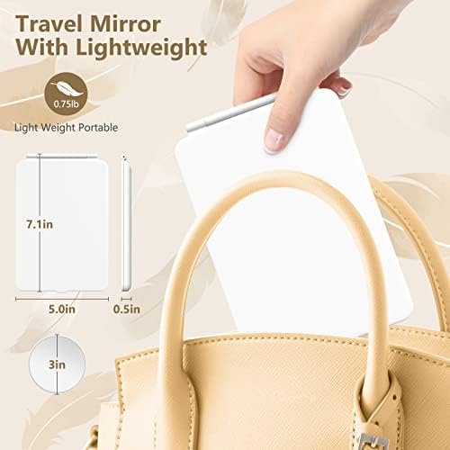 Rechargeable Makeup Mirror for Travel, Vanity Mirror with 80LEDs, 3 Color Light, 2000mAh Battery, Portable Ultra Slim Lighted Mirror, Travel Essential - Image 5