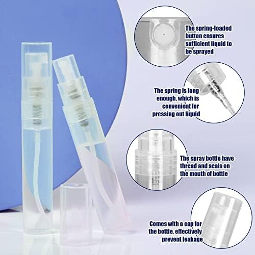 Fandamei Mini Spray Bottle, 10 Pack 5ml Mini Plastic Spray Bottle Empty, Fine Mist Refillable Mini Perfume Bottle, Perfume Atomizer, Small Sample Containers, Plastic Portable Travel Bottle, Clear - Image 4