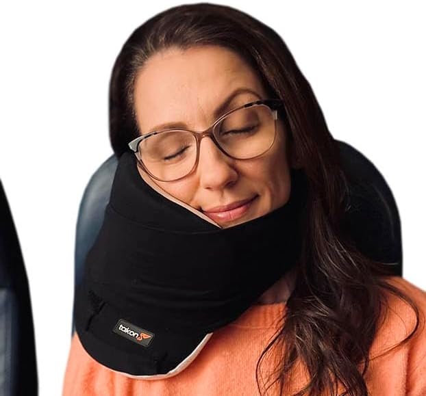 VACAY Travel Neck Pillow -- Washable and Easy to Carry -- Clip-on Carrying Bag Included