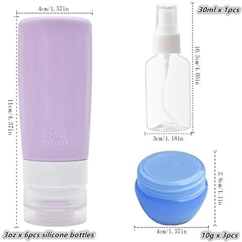 10Pack Leakproof Silicone Travel Bottles,TSA-Approved Travel Toiletry Bottles for Shampoo Lotion Body Wash-Essential Travel Accessories, Travel Sized Containers for Toiletries - Image 3