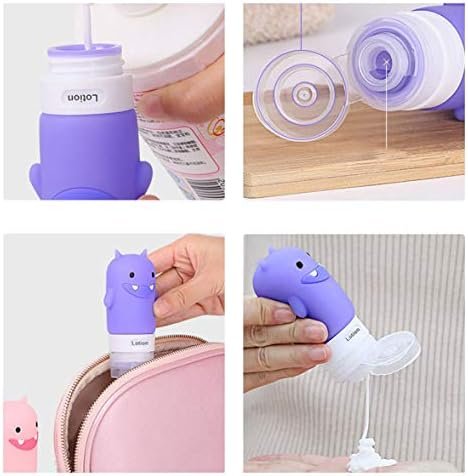 Travel Bottles Set for Liquids, TSA Approved Leak Proof Silicone Cosmetic Travel Containers, for Shampoo, Conditioner, Lotion, Toiletries 2OZ (Monster) - Image 3