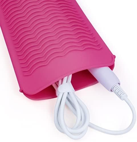 1Pack Silicone Heat Resistant Mat Pouch for Hair Straightener, Curling Iron, Flat Iron and Hot Hair Tools Pink - Image 8