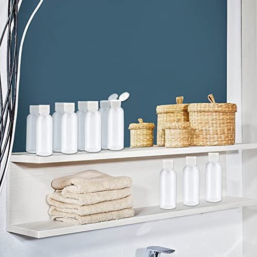 2 Oz Plastic Containers with Lids, Clear Travel Bottles for Toiletries Shampoo Refillable Travel Containers - Set of 25 - Image 8