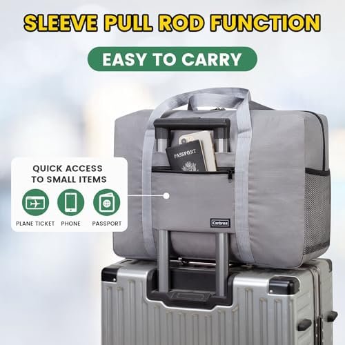 Personal Item Bag for Airlines - Foldable Travel Bag 18x14x8 Small Duffle Bag for Spirit Frontier Weekender Overnight - Grey - Image 4