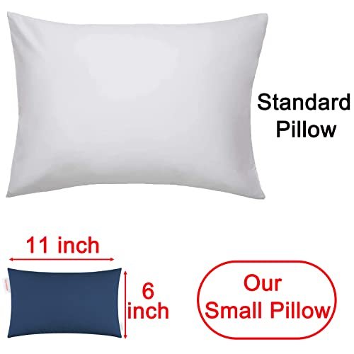 Pro Goleem Small Pillow 11’’x6’’x2.5’’ Small Pillows for Sleeping and Traveling Mini Pillow with Name Tag Tiny Pillow for Kids Pillow Neck Lumbar Knee Nap Pillow Pet Pillow, Navy Blue - Image 2