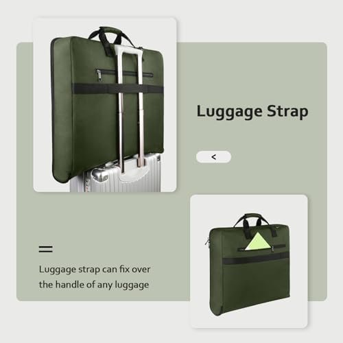 MATEIN Travel Garment Bag, Large Convertible Carry On Suit Bag with Adjustable Shoulder Strap, Waterproof 2 in 1 Hanging Luggage Bag for Men Women, Foldable suitcase for Business Trips, Green - Image 6