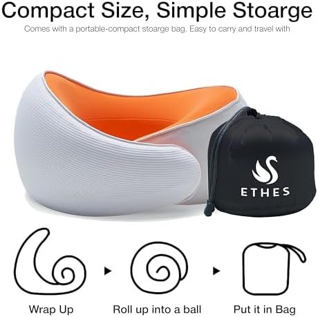 Travel Neck Pillow, Memory Foam Ergonomic Neck Pillow for Travel.Neck Support Travel Pillow for Airplane/Car Trips. Lightweight Design for Neck Pain Relief. Plane Pillow. Neck Travel Pillow - Image 5